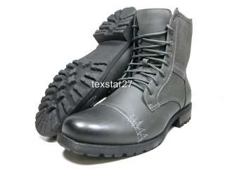 Mens Gray Military Style Calf High Fashion Lace Up Boots Polar Fox by 