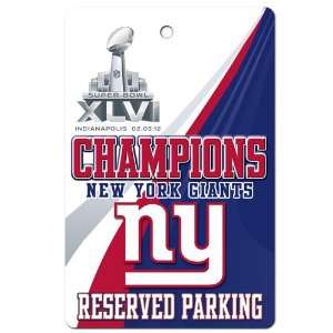 New York Giants Super Bowl XLVI Champions 18 x 12 Parking Sign 