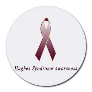  Hughes Syndrome Awareness Ribbon Round Mouse Pad Office 