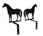 Black Wrought Iron HORSE Curtain Swags Rod Barn Country