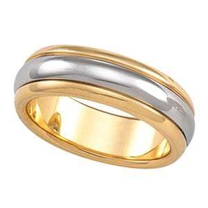  Size 8.5 18K Yellow & Platinum Gold Two Tone Design Band 