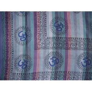  Om Tapestry Meditation Coverlet Spread Purple & Blue