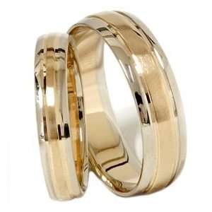  Pompeii3 Inc. Gold Matching Two Tone His Hers Wedding 14K 