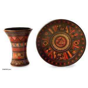  Ceramic vase and plate, Inca Treasure