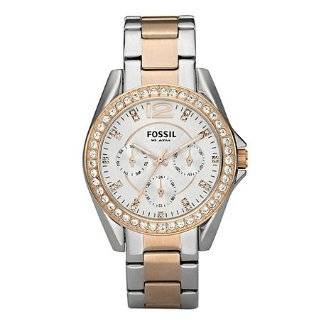 Fossil Riley Stainless Steel Watch Two Tone