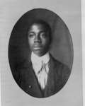Description 1800s photo African American man, head and shoulders 