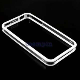   Apple iPhone 4G 4S White Clear TPU Bumper Frame Skin Cover Case  