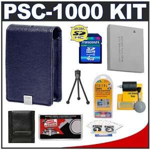 Canon PowerShot PSC 1000 Deluxe Leather Case (Blue) + NB 