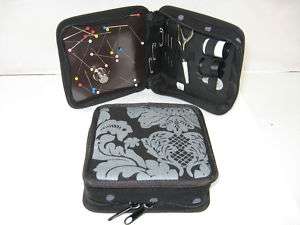 MAGNETIC Sewing Kit. Scissors Etc SILVER DAMASK 930KB  