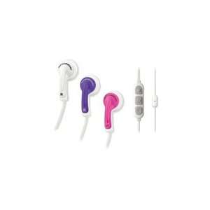   Earbuds Tapline Ii White Purple Pink 3 Sets Interchangeable Color Caps