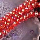 6x8mm Light Red Crystal Glass Faceted Abacus Loose Bead  