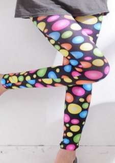 COLORFUL NEON RAINBOW BUBBLE FOOTLESS TIGHTS LEGGINGS  