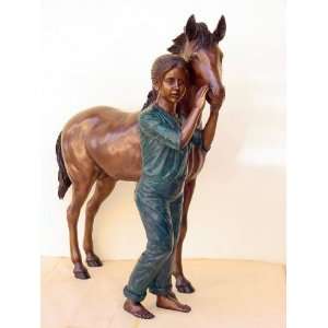   Metropolitan Galleries SRB48709 Girl and Pony Bronze