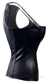   Bonded Leather CORSET Bustier S 6XL Clubwear Vest Style g2628_k  
