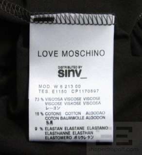 Love Moschino Brown Jersey & Black Cotton Jacket Size 12  