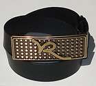 AUTHENTIC ROCAWEAR BLACK LEATHER BELT M 34 NWT