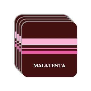 Personal Name Gift   MALATESTA Set of 4 Mini Mousepad Coasters (pink 