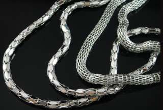 Huge long Necklace Jewelay Silver Tone W820  