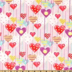  58 Wide I Heart You Hearts On A String Lilac Fabric By 