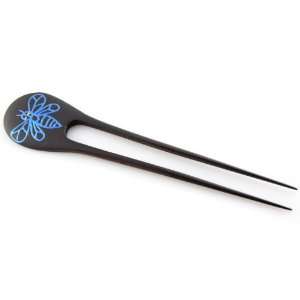   Sono Wood Electric Blue Butter Bee Hair Stick