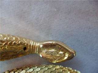 Vintage Whiting & Davis Snake Gold Mesh Two (2) Coil Bracelet  