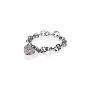  Sterling Silver and Cubic Zirconia Heart Bracelet Jewelry