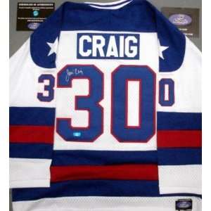  Jim Craig Autographed Jersey   1980 USA Miracle On Ice 