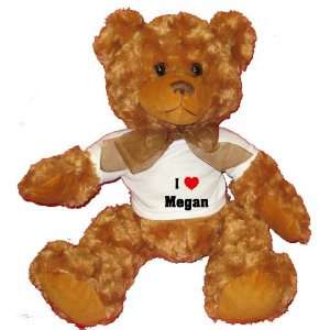  I Love/Heart Megan Plush Teddy Bear with WHITE T Shirt 
