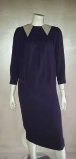 MIU MIU/Prada F/W 2011 12 RUNWAY Purple Contrast Collared Dress IT 40 