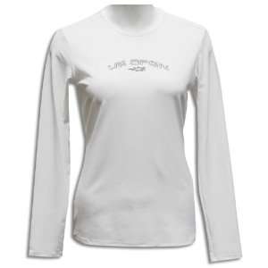  US Open Womens Under Armour Loose L/S Tee  White Sports 