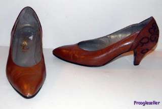 Yves Saint Laurent womens heels pumps shoes 6 M EUR 36 brown leather 