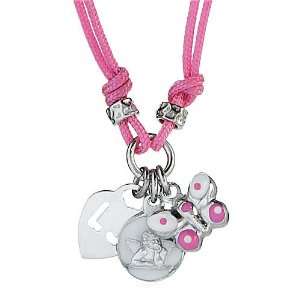  Liu Jo Childs Necklace in White/Pink Silver/Cotton, form 