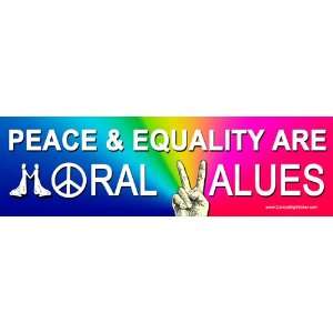    Peace & Equality are Moral Values.  Mini Sticker Automotive
