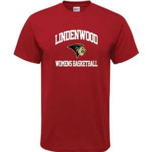  Lindenwood Lions Cardinal Red Womens Basketball Arch T 