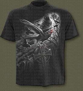 Night of the Raven Gothic T shirt 2XL Unisex, two sided design  