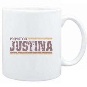  Mug White  Property of Justina   Vintage  Female Names 