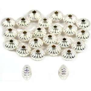  24 Corrugated Saucer Beads Sterling Silver Beading Part 