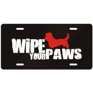   Dinmont Terrier / Wipe Your Paws  License Plate Dog