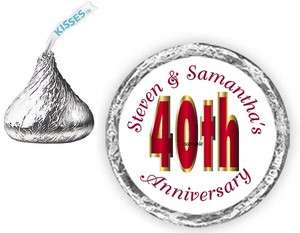 108 40th Anniversary Candy Kiss kisses Wrappers Labels Personalized 