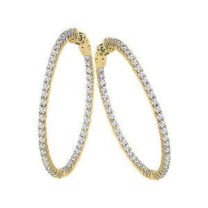   14K Yellow Gold 3 ct. Diamond Hoop Earrings Katarina Jewelry