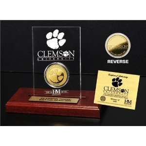  Clemson Tigers 24KT Gold Coin Etched Acrylic Sports 