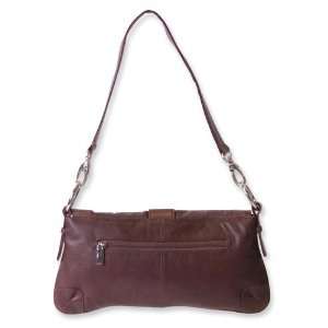  Chestnut Leather Flap Over Bag Jewelry