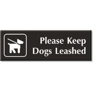 Please Keep Dogs Leashed (with Graphic) Outdoor Engraved Sign, 12 x 4 