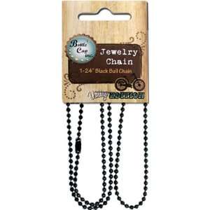  Vintage Collection Ballchain Necklace 1/Pkg Black 2.4mm 24 