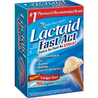 Lactaid Fast Act Lactase Enzyme Supplement, 96 Caplets (Bonus Size)