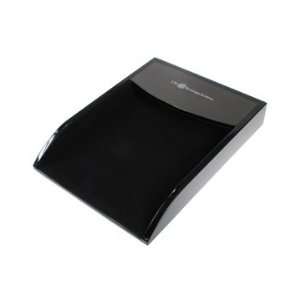  black lacquer finish document tray