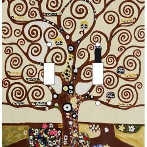 Klimt Tree of Life Decorative Double Light Switch Cover 