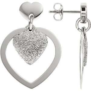  Glitter/pol Drop Heart Earring Jewelry