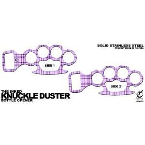  The Inked Knuckle Duster Bottle Opener Plaid Orchid 
