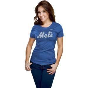  New York Mets Womens Nike Royal Heather Blended T Shirt 
